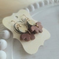Leather Petals & Patina Gold Petal Earrings