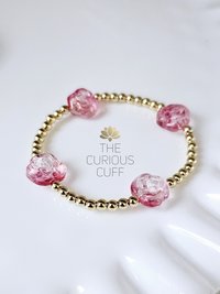 Pink Roses & Gold Beads