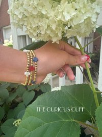 White & Gold Beaded Bracelet 