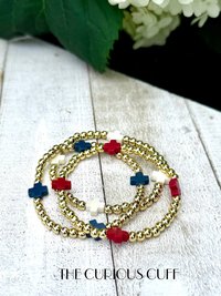 Blue & Gold Beaded Bracelet 