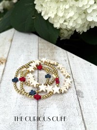 Blue & Gold Beaded Bracelet 