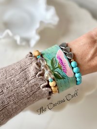 Turquoise & Hematite Heart Stretch Bracelet