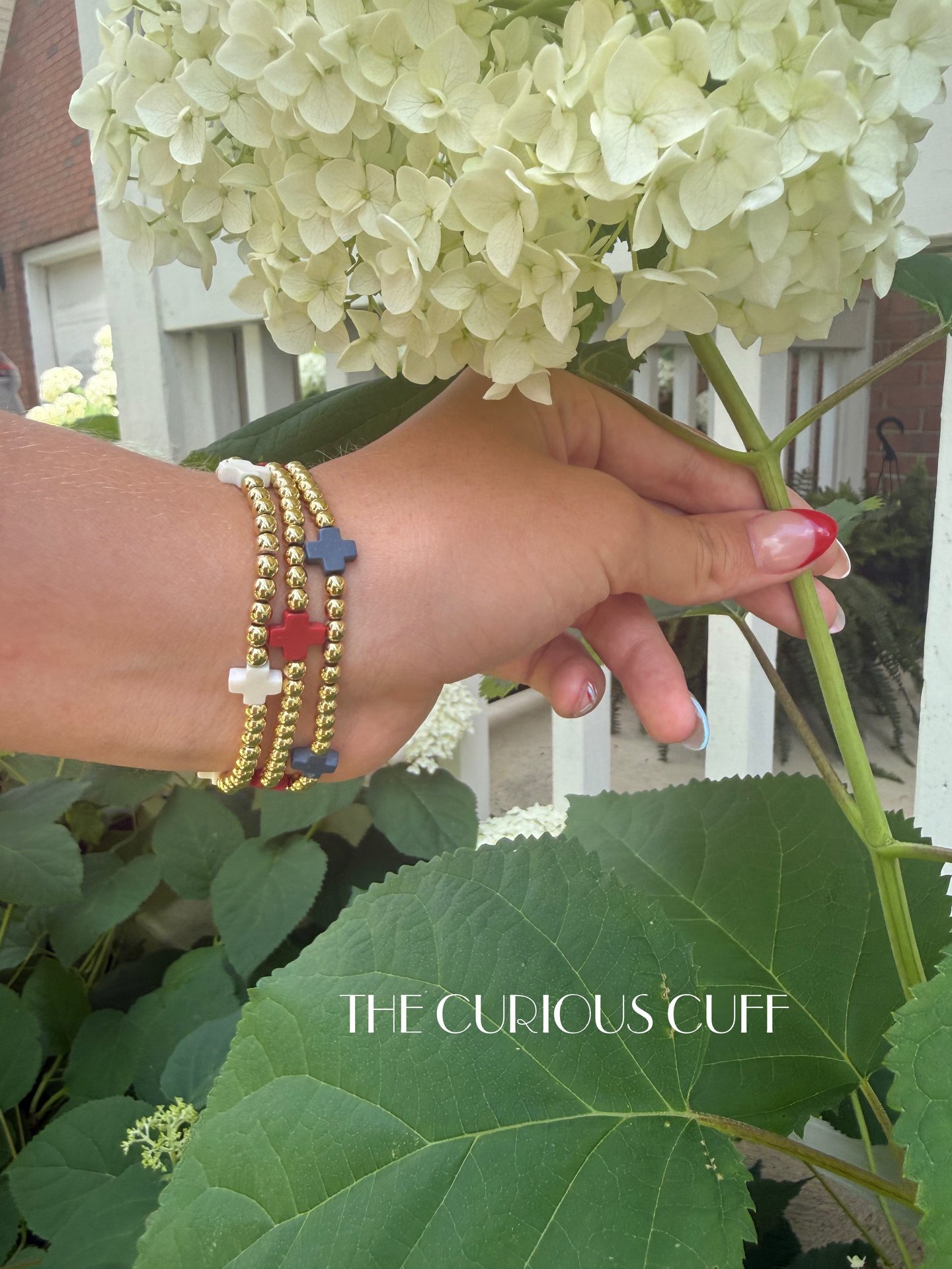 White & Gold Beaded Bracelet 