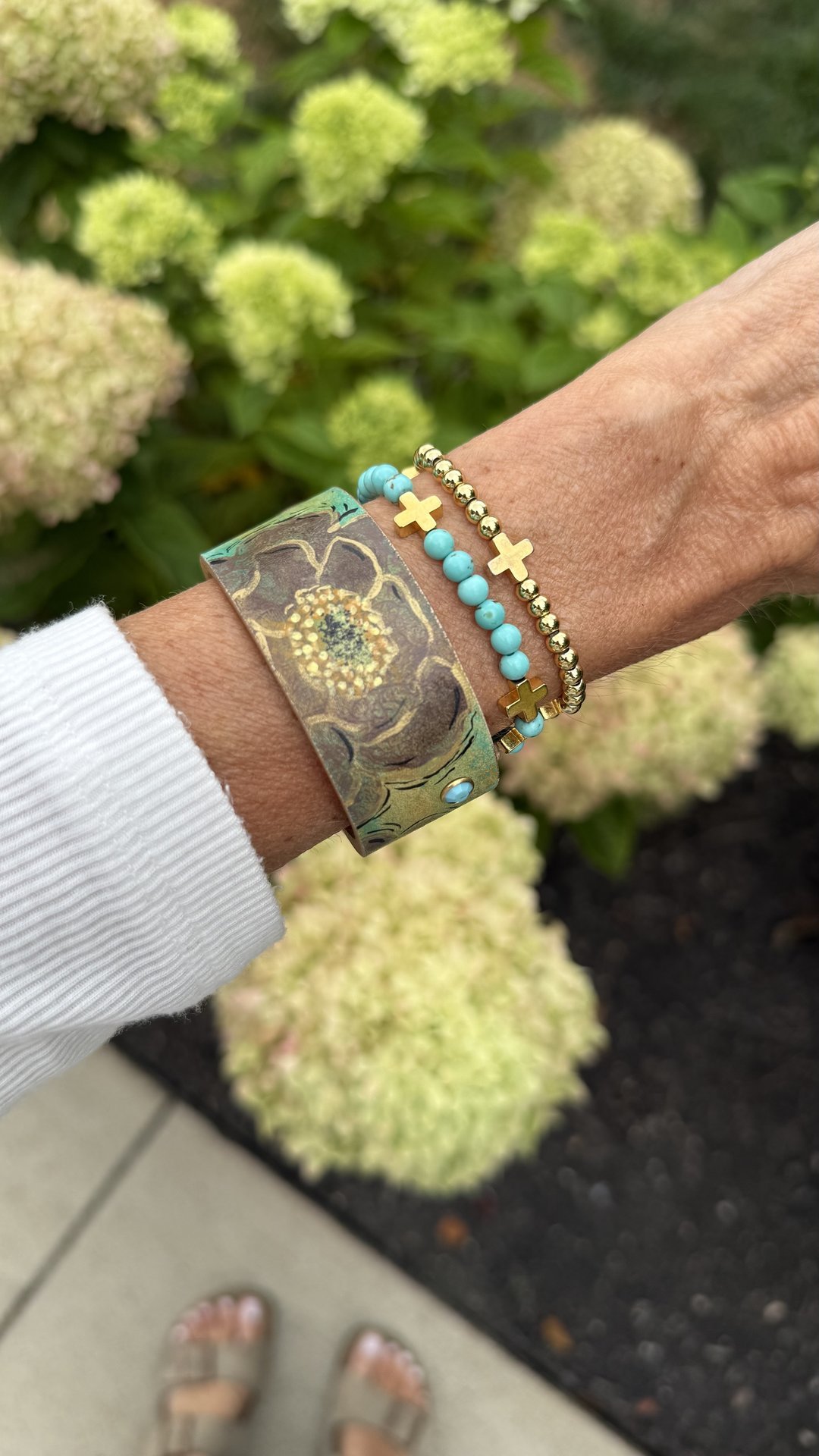 Gold Block Crosses & Gold Beads