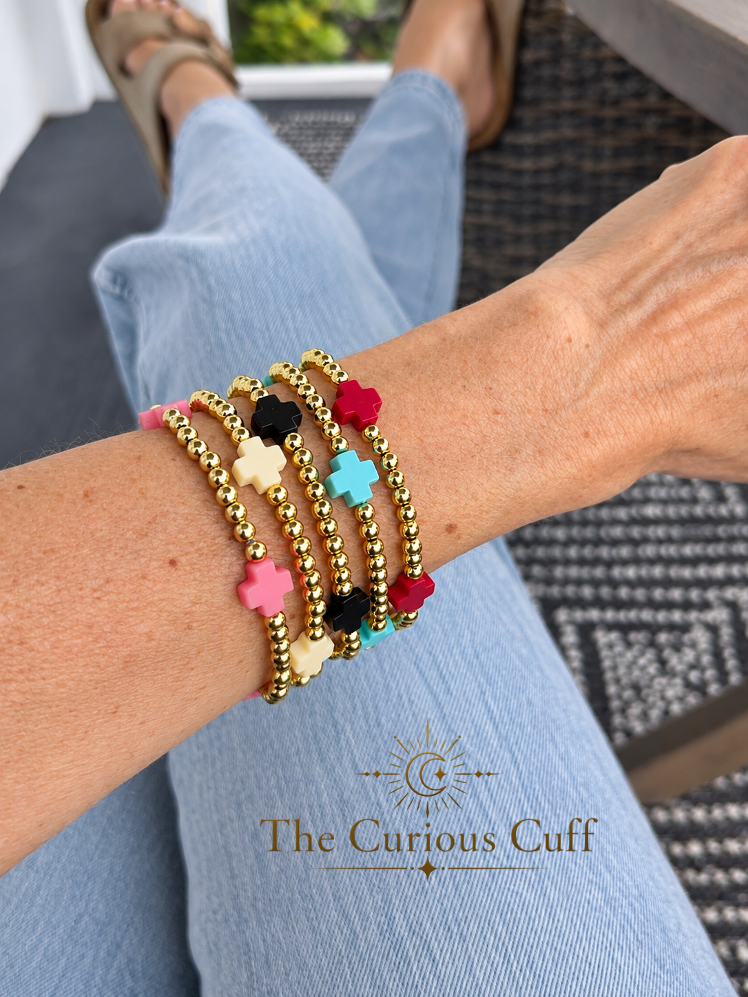✦ COLOR POP CROSS BRACELETS- large block cross size ✦