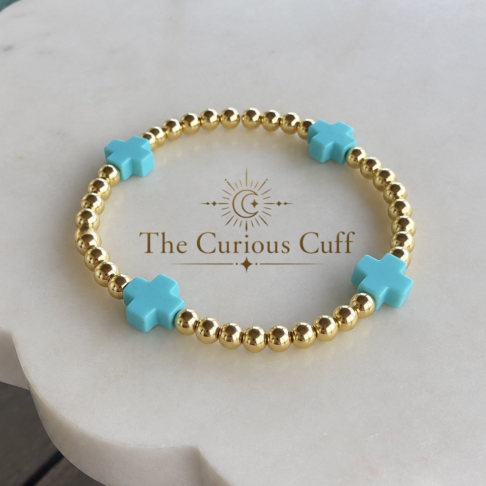 ✦ COLOR POP CROSS BRACELETS- large block cross size ✦