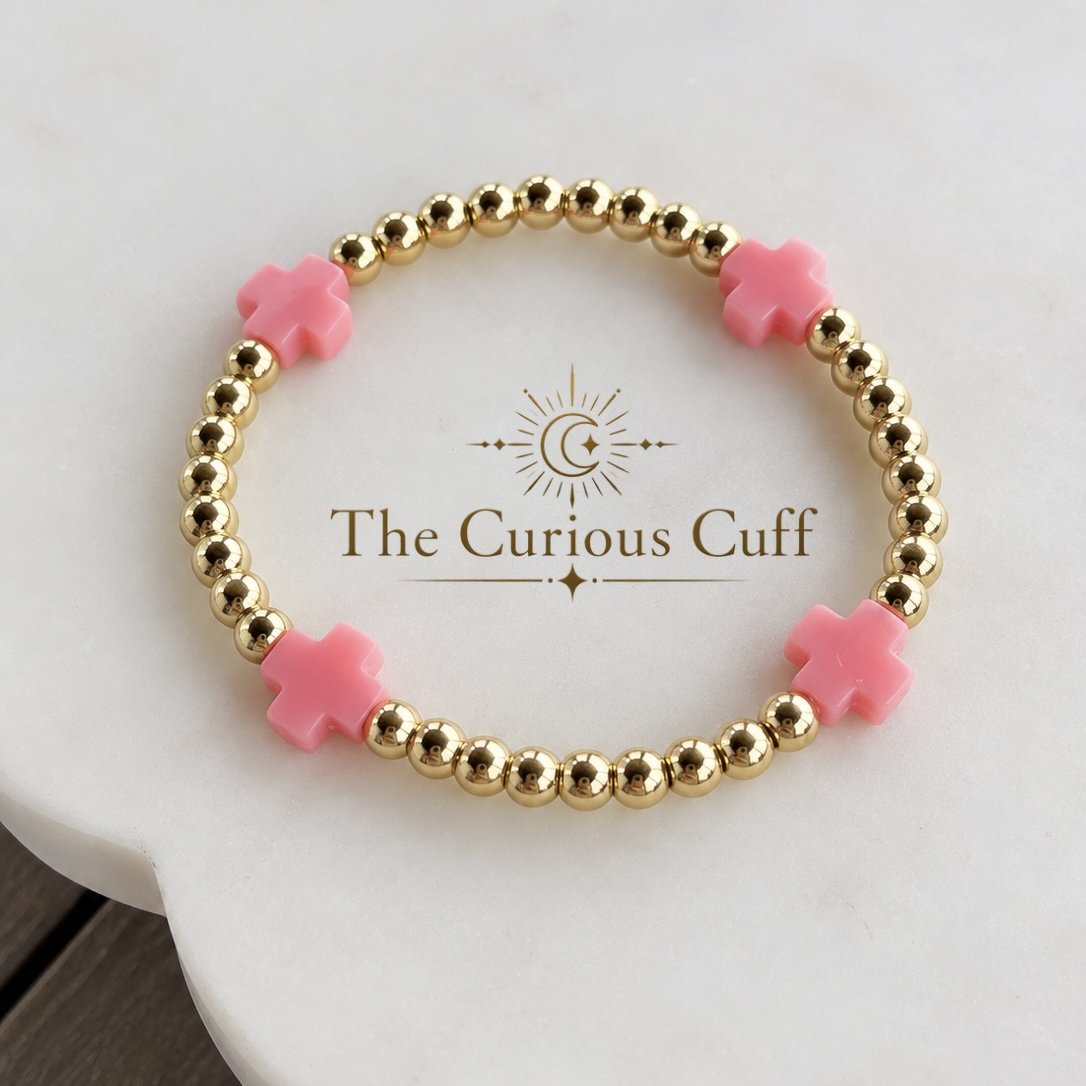 Pink & Gold Beaded Bracelet